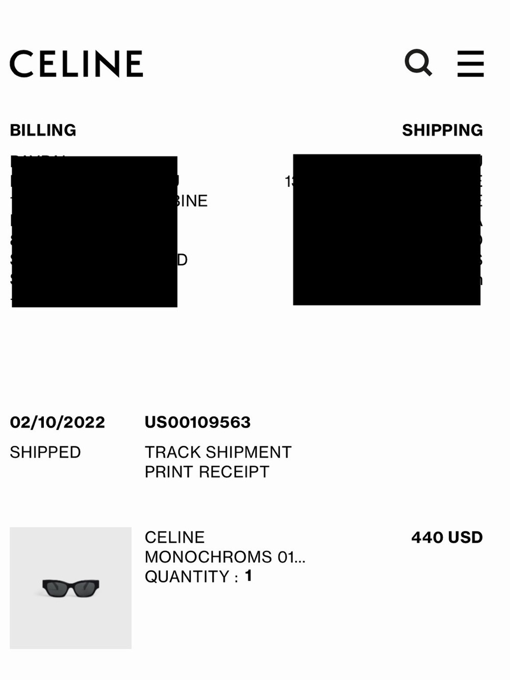 🏁Celine MONOCHROME Sunglasses - Picture 13 of 13